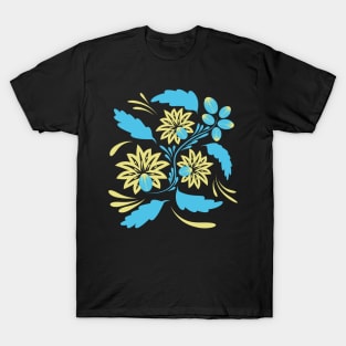 Folk flowers floral art print Flowers abstract art T-Shirt